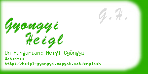 gyongyi heigl business card