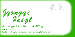 gyongyi heigl business card